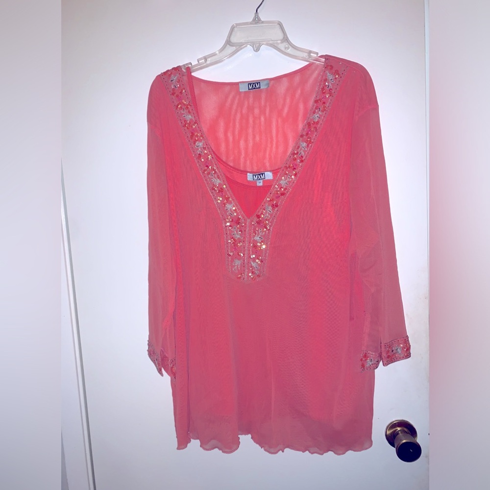 2 pc beautiful top with tank top with sequin details tank top 3xl sequin top 2xl